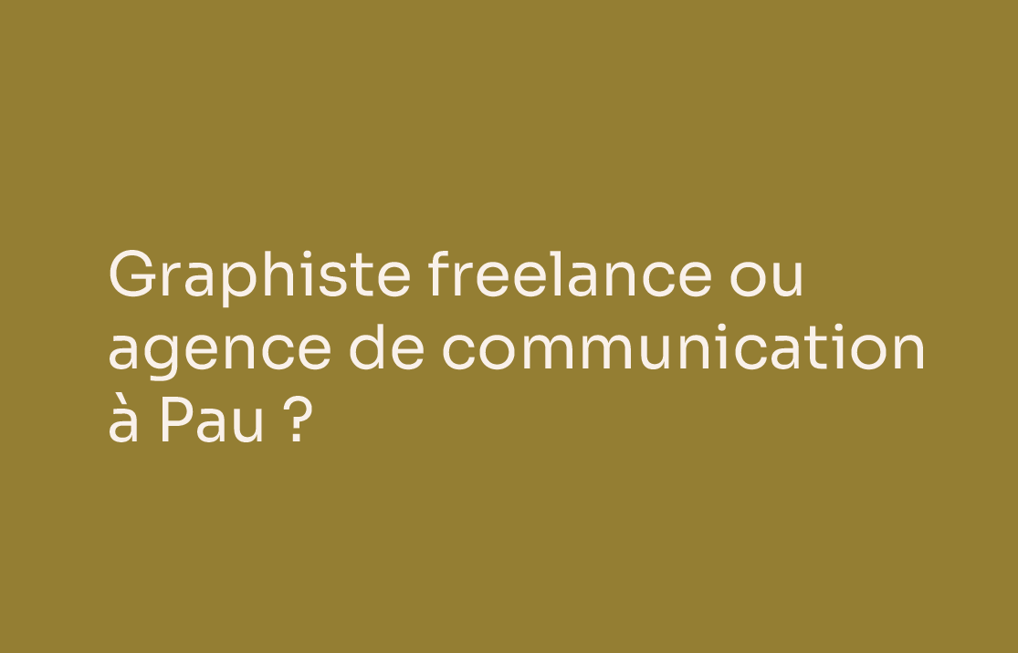 Mockup illustrant le choix entre une graphiste freelance et une agence de communication à Pau